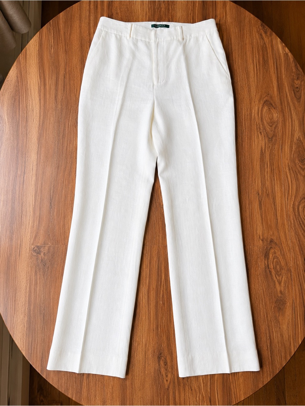 Ralph Lauren Vintage 1990s 100% Linen Colonial Cream Pants, size 4